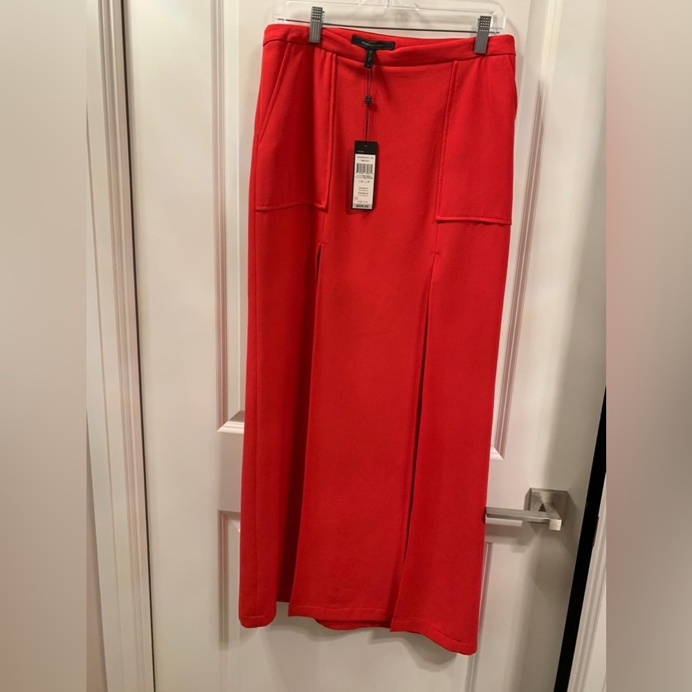 NWT Vibrant Red Maxi Skirt with Slits